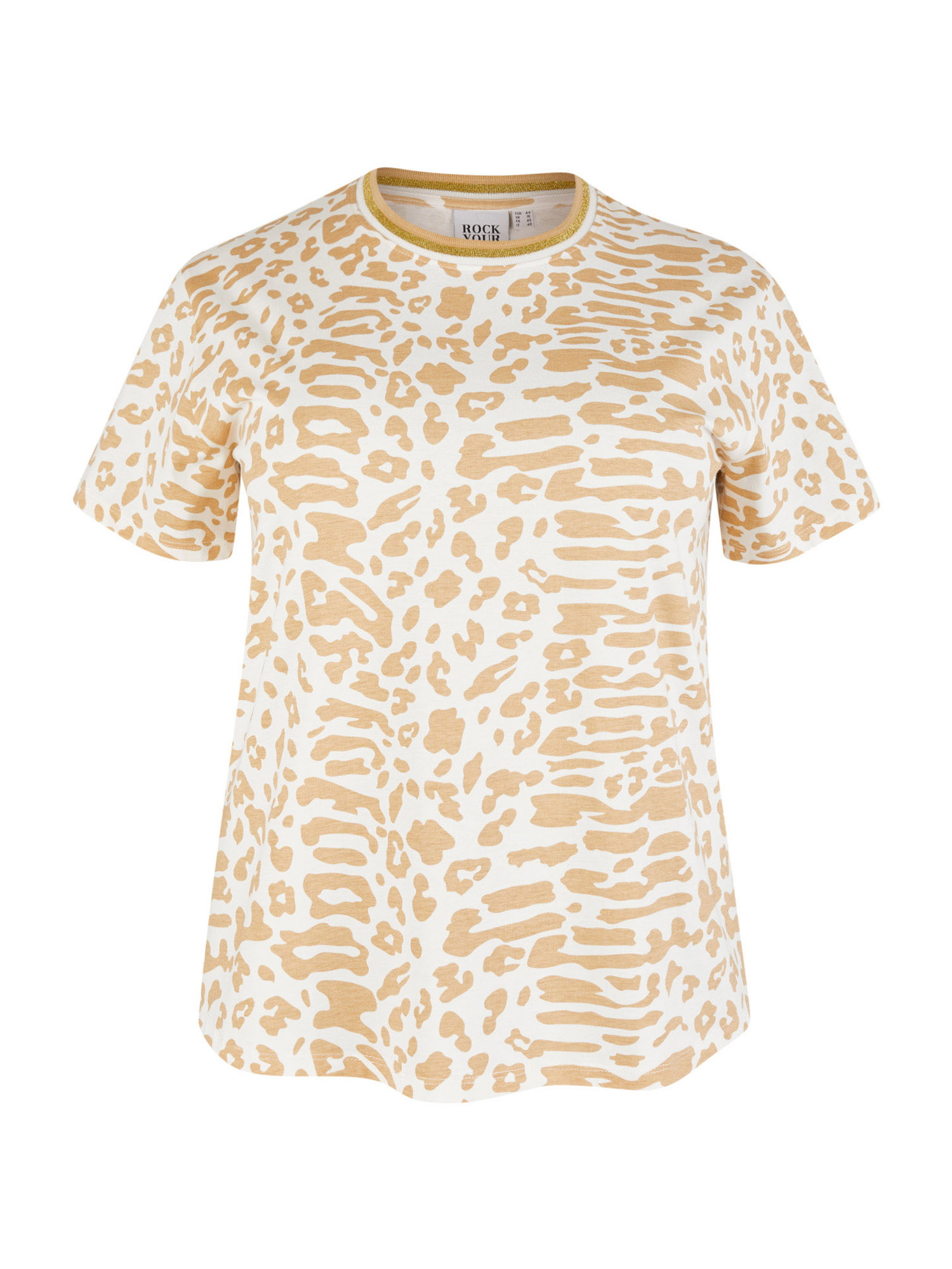 Rock Your Curves by Angelina K. T-shirt in Écru, Beige 