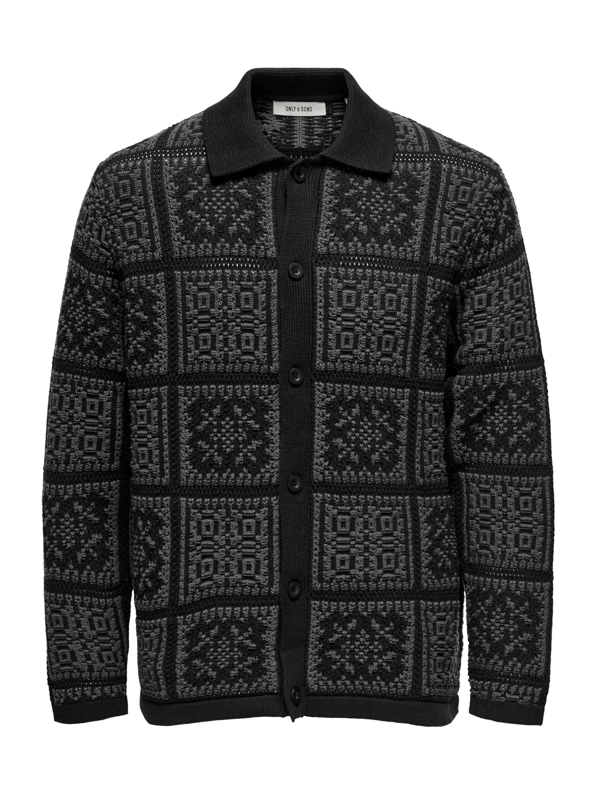 sötétszürke / fekete Only & Sons Kardigán, Termék nézet