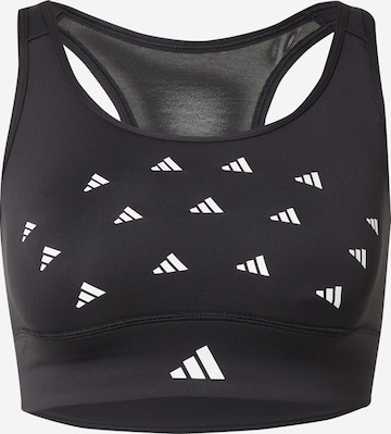 ADIDAS PERFORMANCE Bralette Sports Bra 'Powerreact Medium-Support' in Black: front