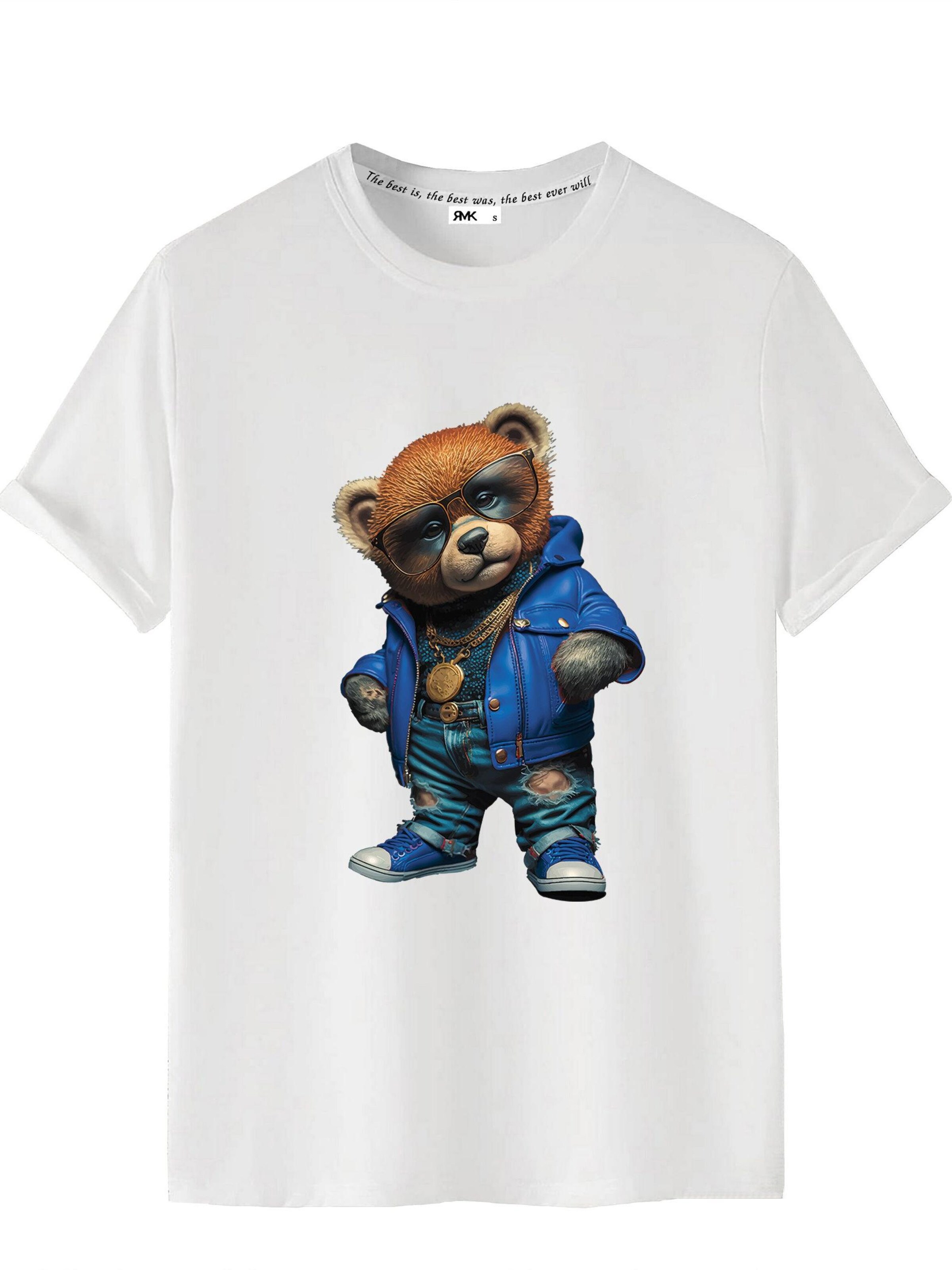 RMK Shirt '“Teddybär Motorrad ”' in White denim, Item view