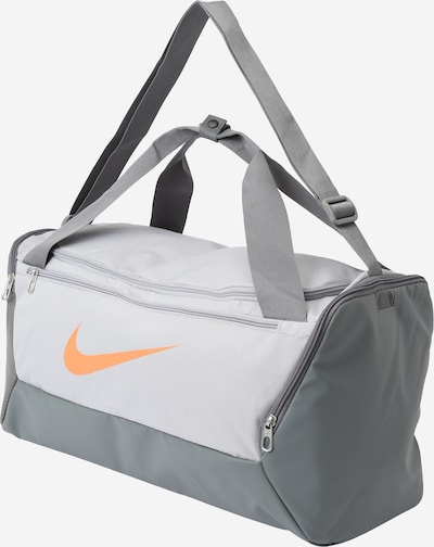 NIKE Sports Bag 'Brasilia 9.5' in Silver grey / Light grey / Orange, Item view