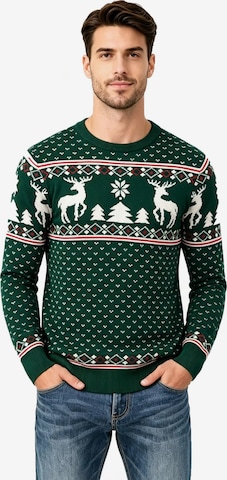 KoJooin Sweater 'Weihnachtspullover für Herren' in Green: front