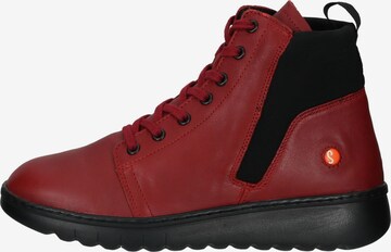 Softinos Lace-Up Ankle Boots in Red