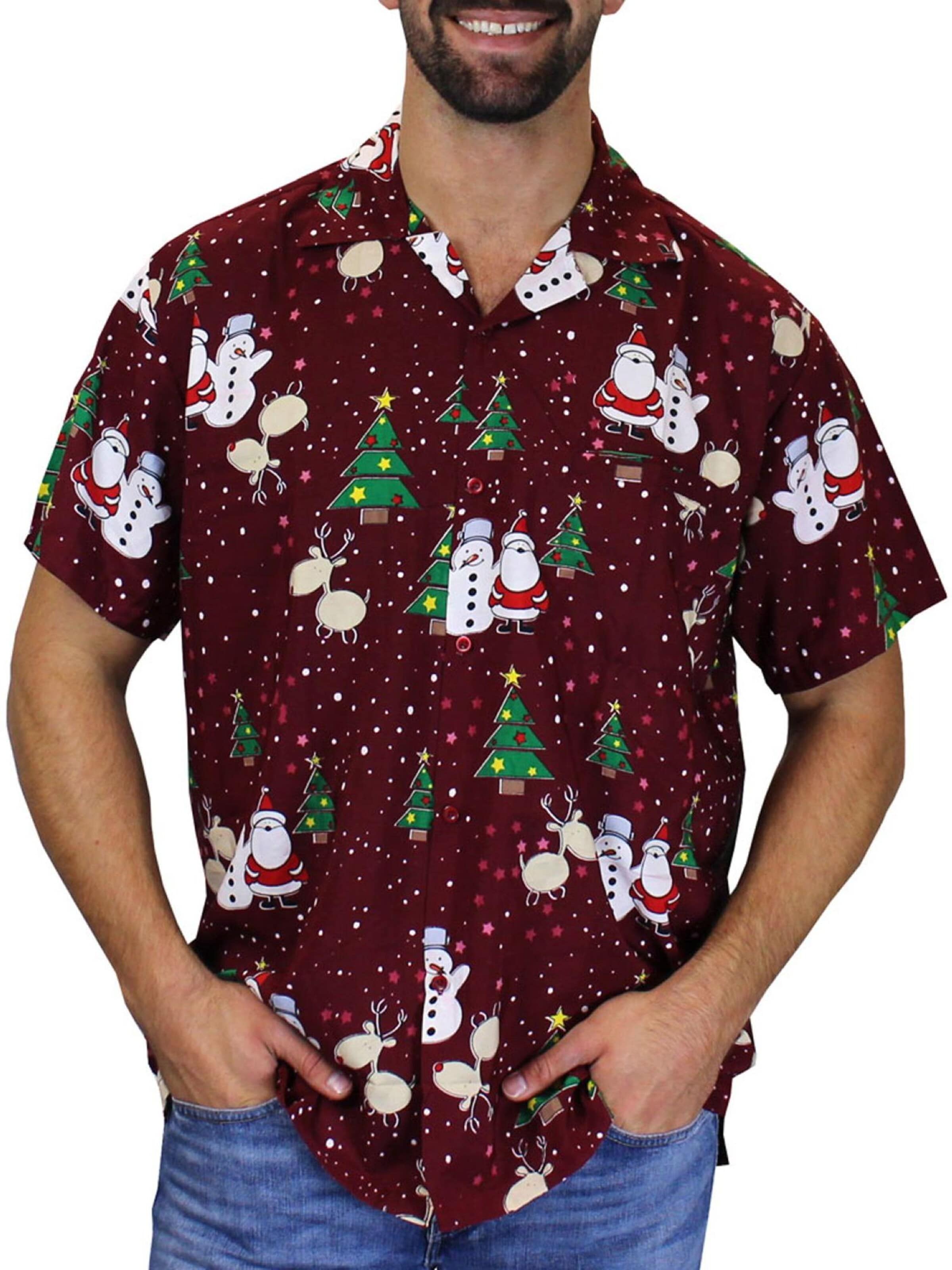 King Kameha Regular Fit Hemd 'Christmas Buddies'‌‌‌‌ in Rot: Vorderseite