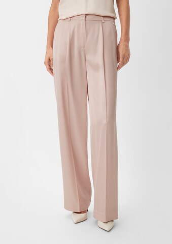 COMMA Wide leg Pleated Pants in Beige: front