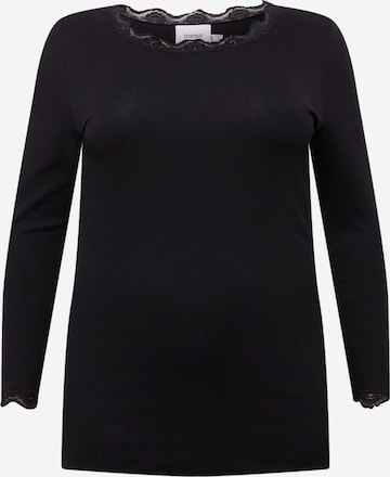 Fransa Curve Shirt in Black: front