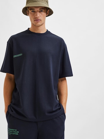 SELECTED HOMME T-Shirt 'Aaren' in Blau