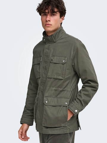 Only & Sons Between-Season Jacket 'ONSRAHUL' in Green