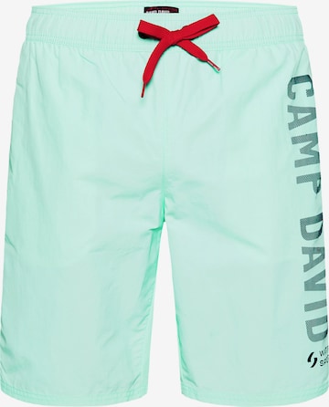 Shorts de bain CAMP DAVID en vert : devant