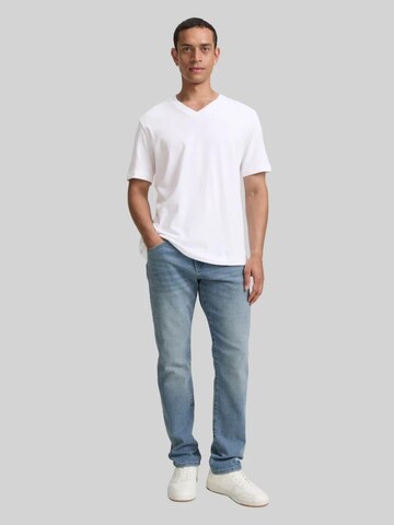 TOM TAILOR Shirt 'Tom Tailor Doublepack V-neck Tee White 1037738 20000' in White