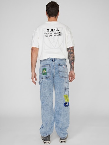 GUESS Originals Luźne Jeansy 'Go Market Carpenter Pant Acid Wash' w kolorze niebieski
