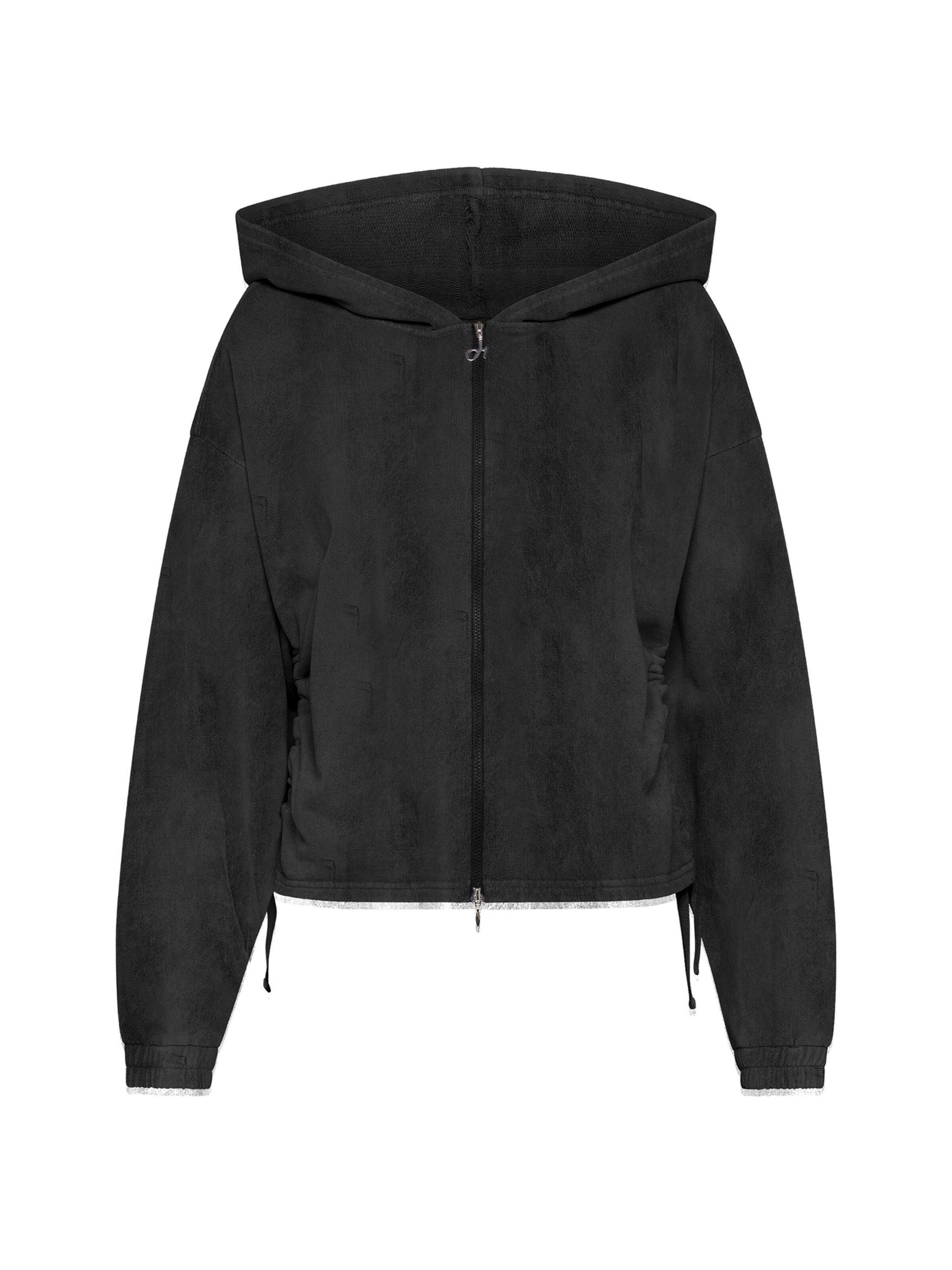 DEHA Zip-Up Hoodie in Black: front