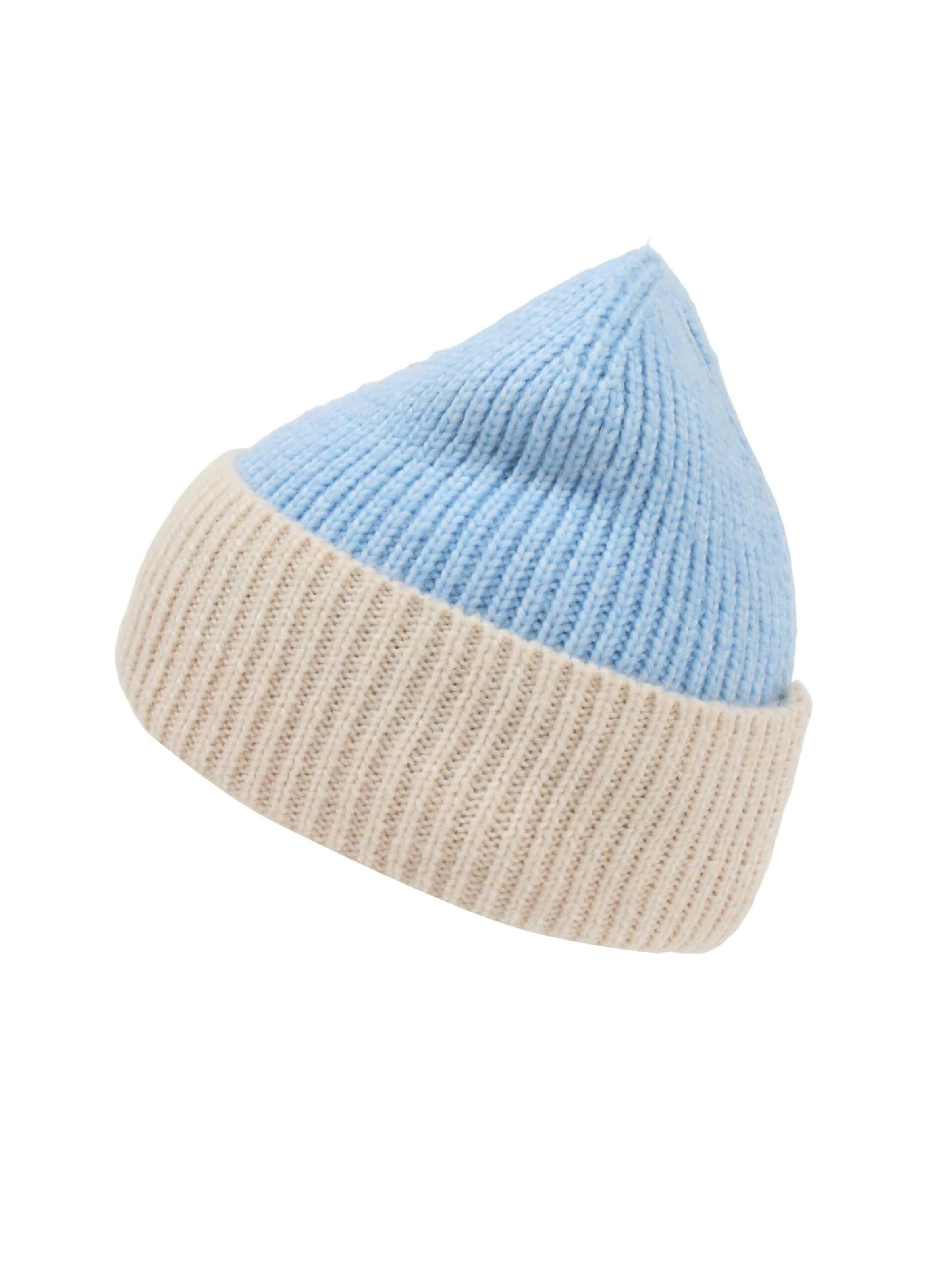 SAMAYA Kuschelig weiche, warme Mütze 'Odon', Beanie, Größe 57 in Blau: Vorderseite