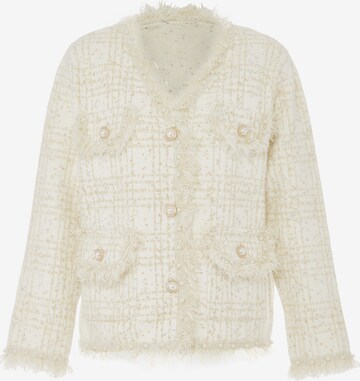 ALARY Knit Cardigan in White: front