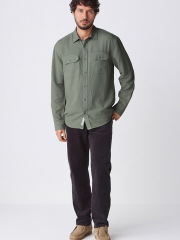 Next Regular fit Button Up Shirt in Green