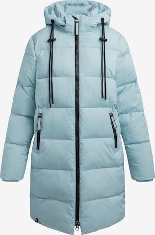 Soccx Gesteppter Parka mit Kapuze und Print in Blau: Vorderseite