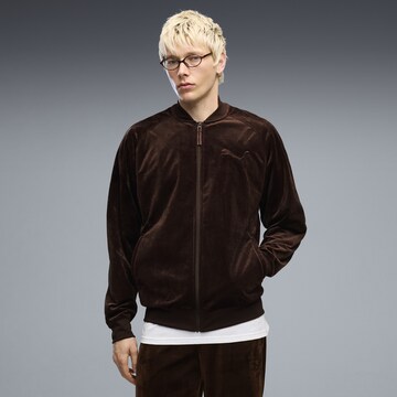 Veste en polaire PUMA en marron : devant