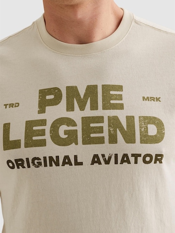 PME Legend Koszulka 'T-shirt with rugged artwork on the chest' w kolorze beżowy