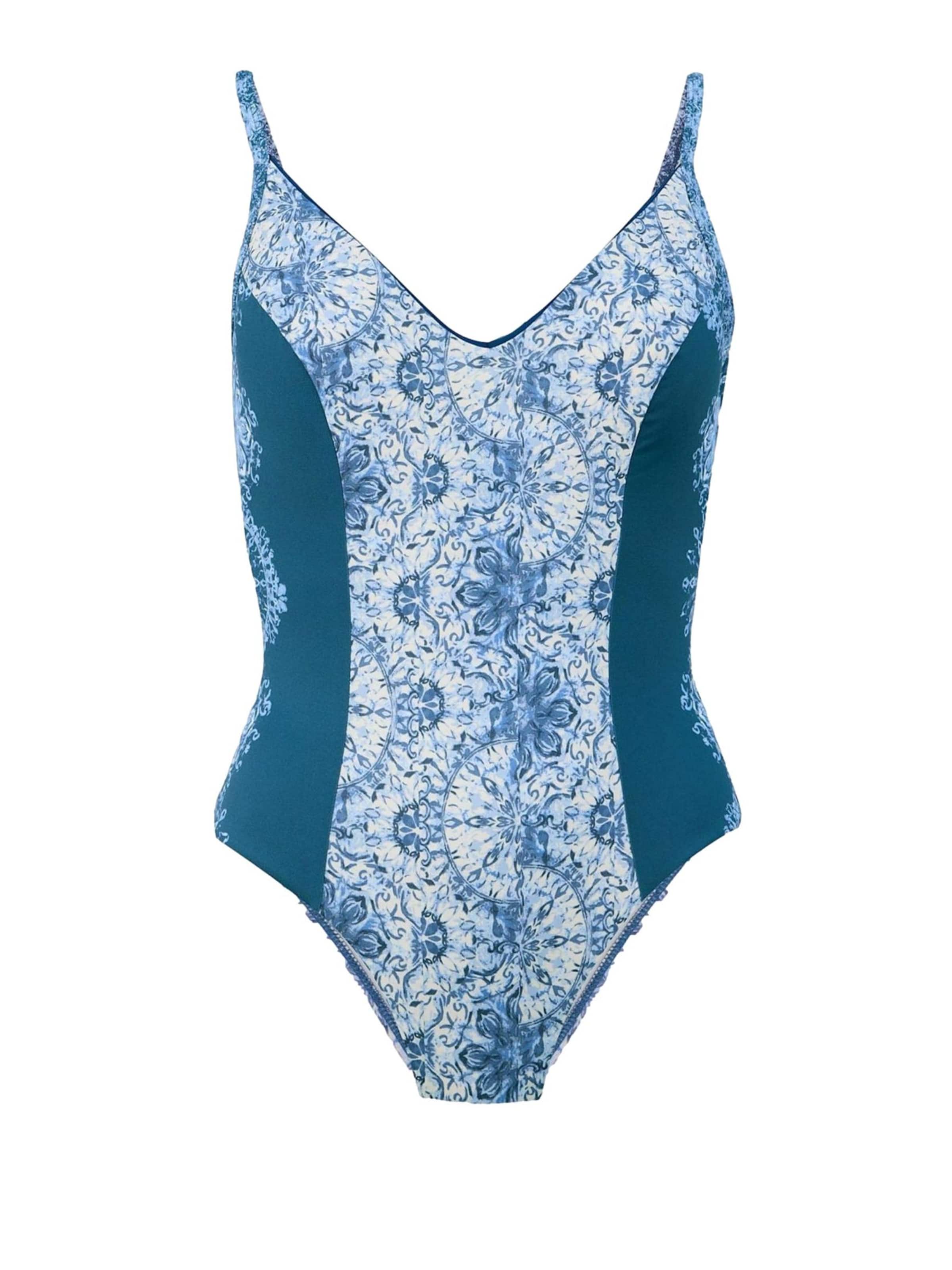 Mint Velvet Badeanzug in ecru / navy / cyanblau / hellblau, Produktansicht