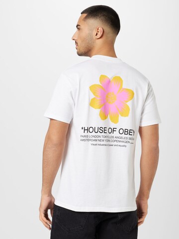 Obey Tričko 'House Of Obey Flower' – bílá