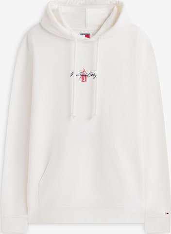 Tommy Jeans Mikina – bílá: přední strana