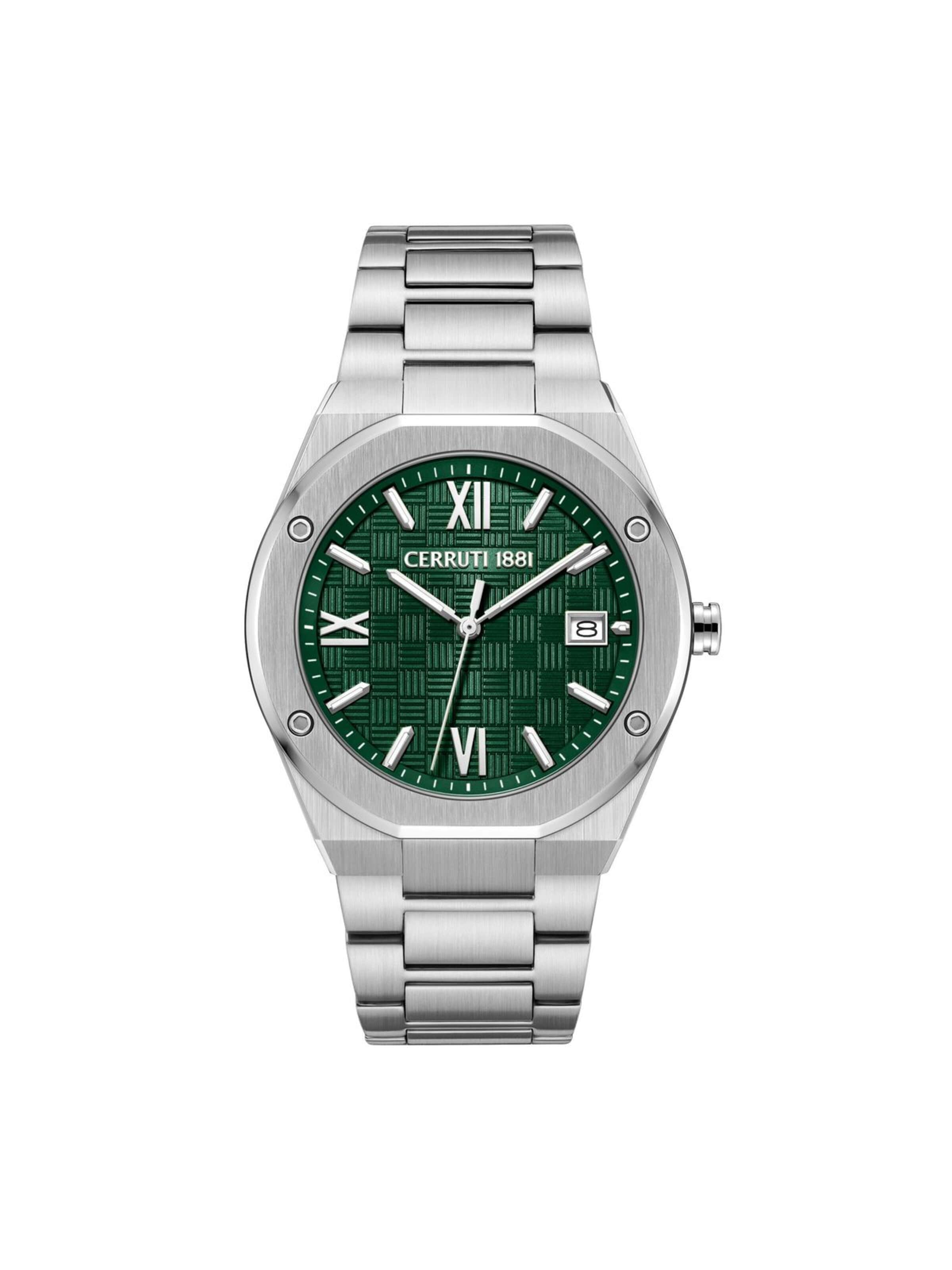 CERRUTI 1881 Zegarek analogowy 'Date watch Lecco' w kolorze srebrny: przód