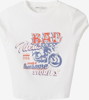 T-shirt Bershka en beige : devant