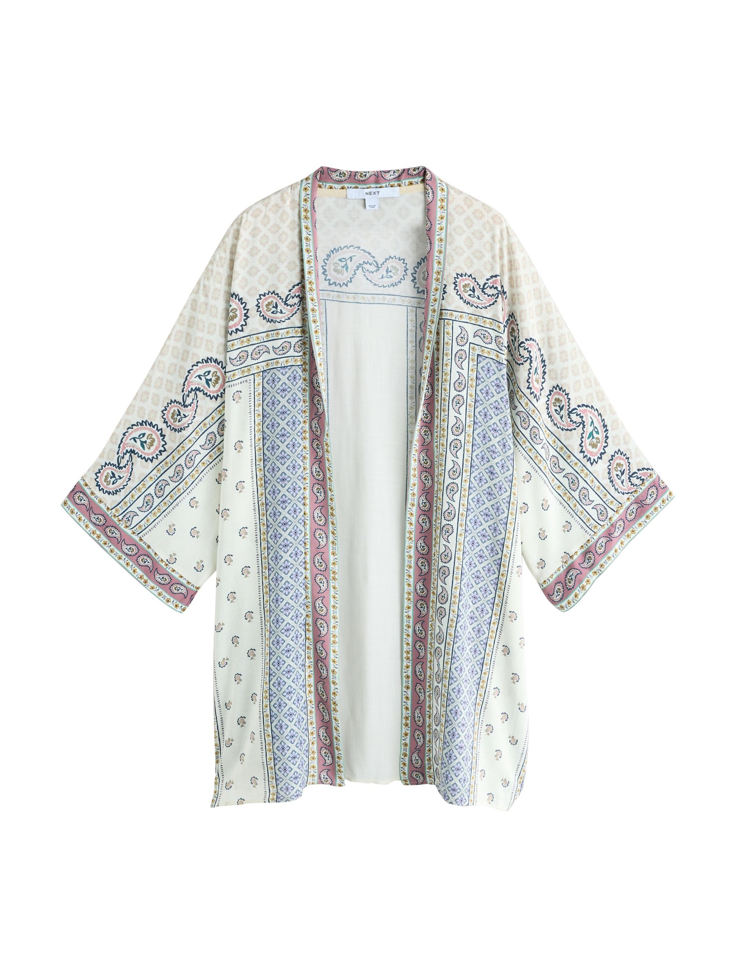 Next Kimono in de kleur Ecru / Donkerbeige / Lichtblauw / Mauve, Productweergave