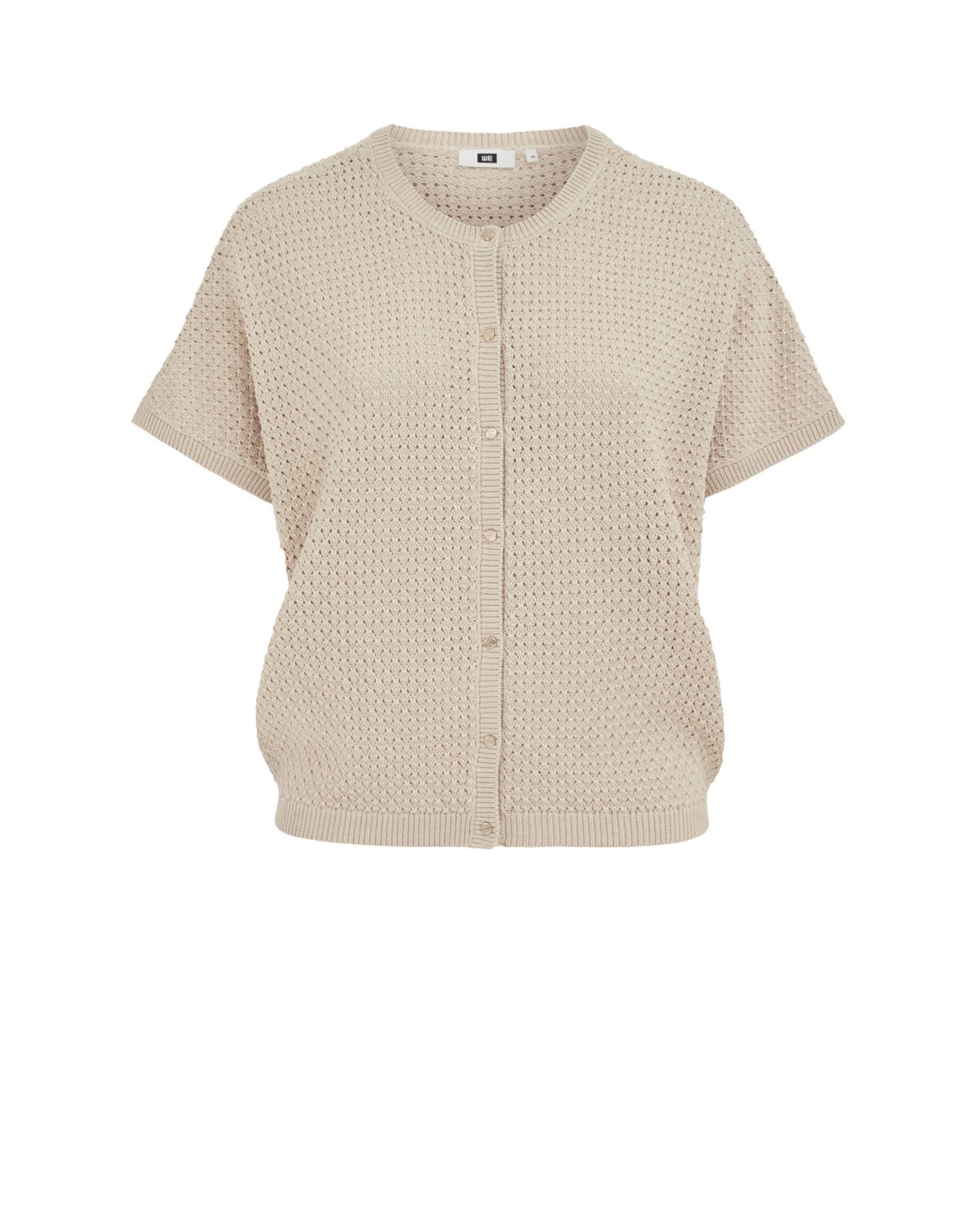 WE Fashion Плетена жилетка в бежово: отпред