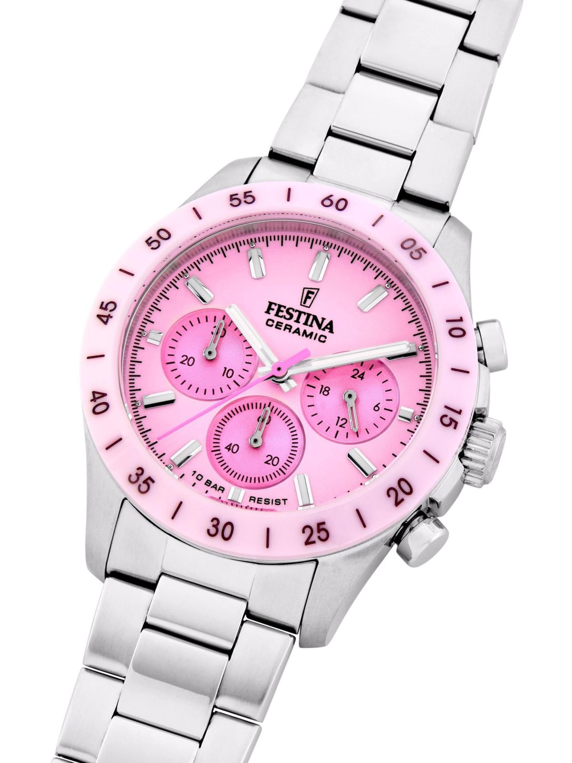 FESTINA Analogové hodinky 'Chronograph Ceramic' – pink
