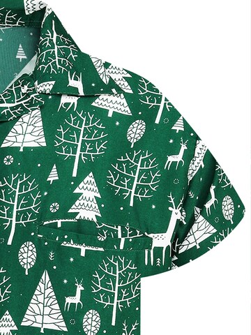 Regular fit Camicia 'Christmas Reindeer' di King Kameha in verde