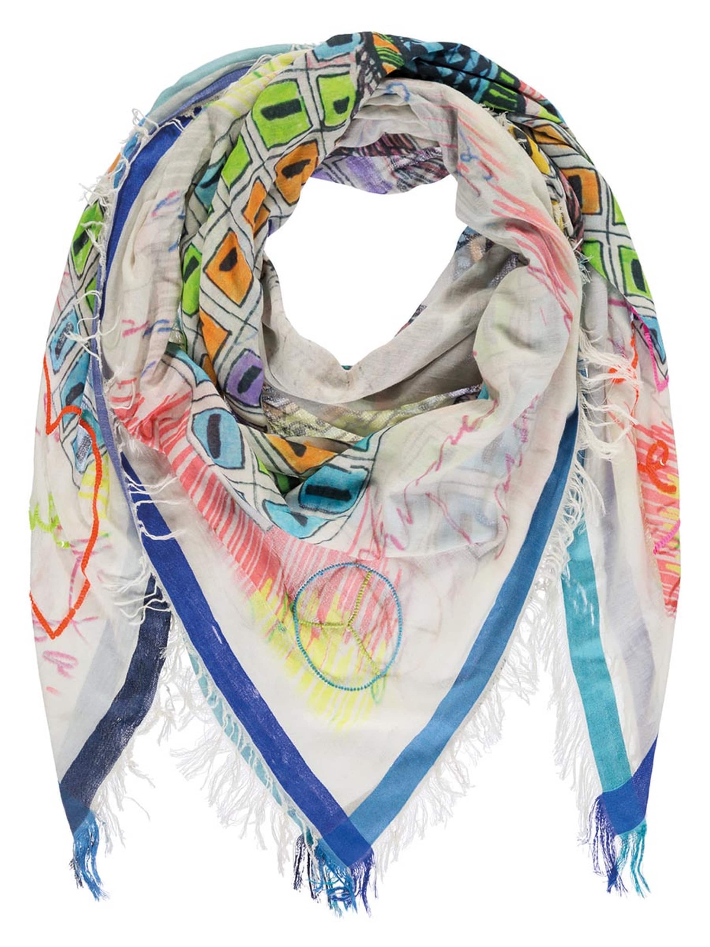 Passigatti Tuch 'Tuch mit Perlenstickereien'‌‌ in Blau: Vorderseite