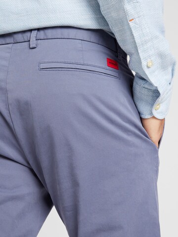 HUGO - Regular Calças chino 'David' em azul