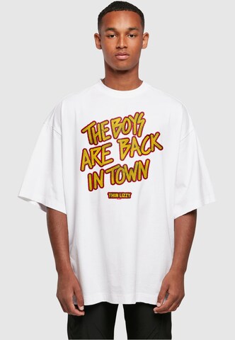 Merchcode T-Shirt 'Thin Lizzy - The Boys Stacked' in Weiß: Vorderseite