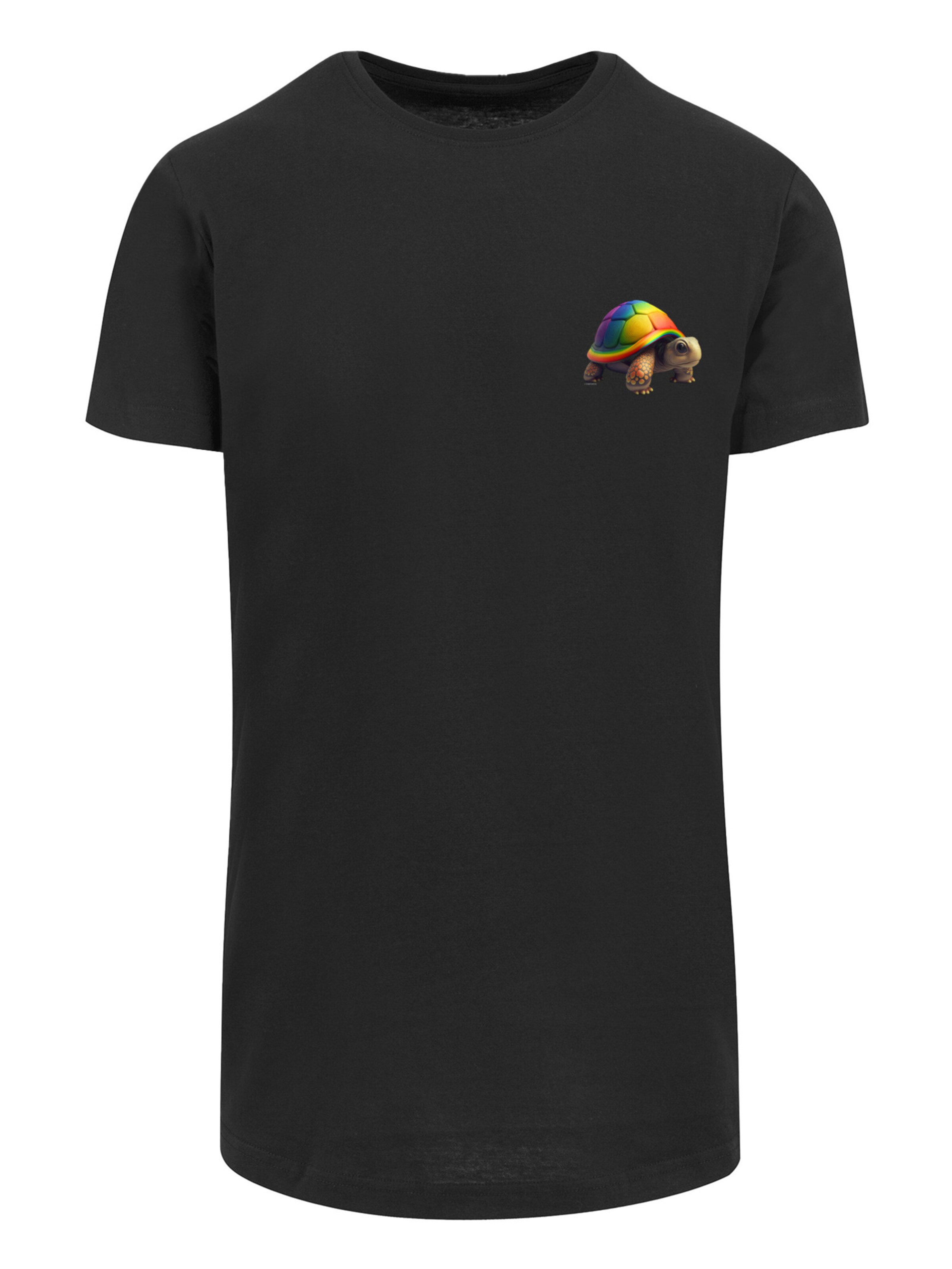 T-Shirt 'Rainbow Turtle' F4NT4STIC en noir : devant