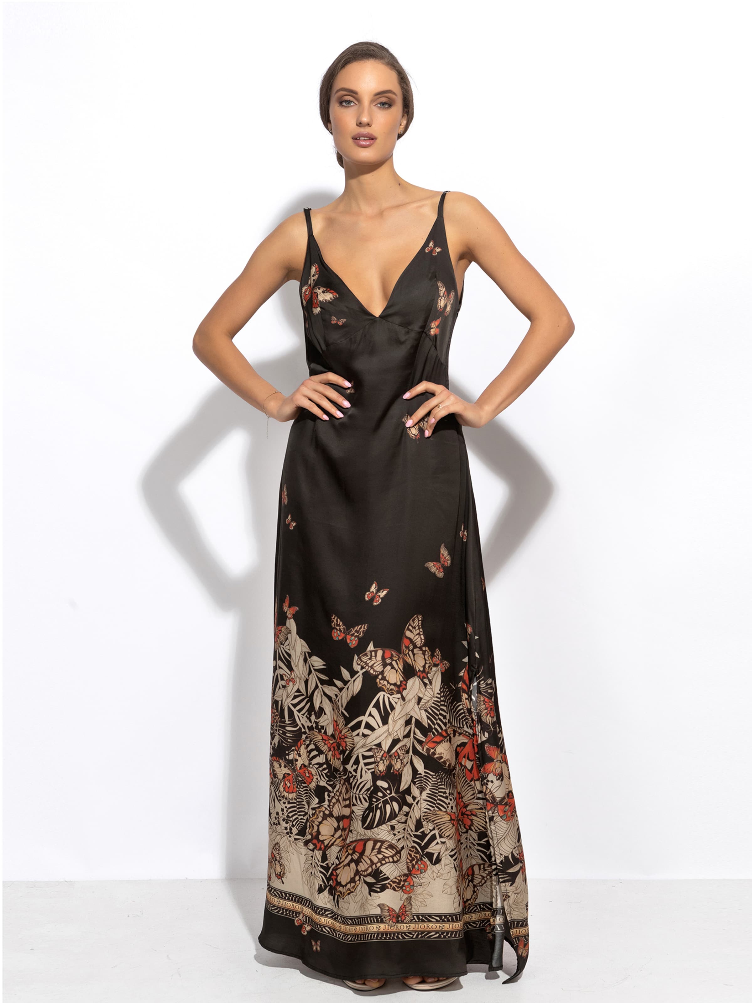 JIORO Kleid 'MIDNIGHT BUTTERFLIES'‌‌‌‌‌‌‌‌ in Schwarz