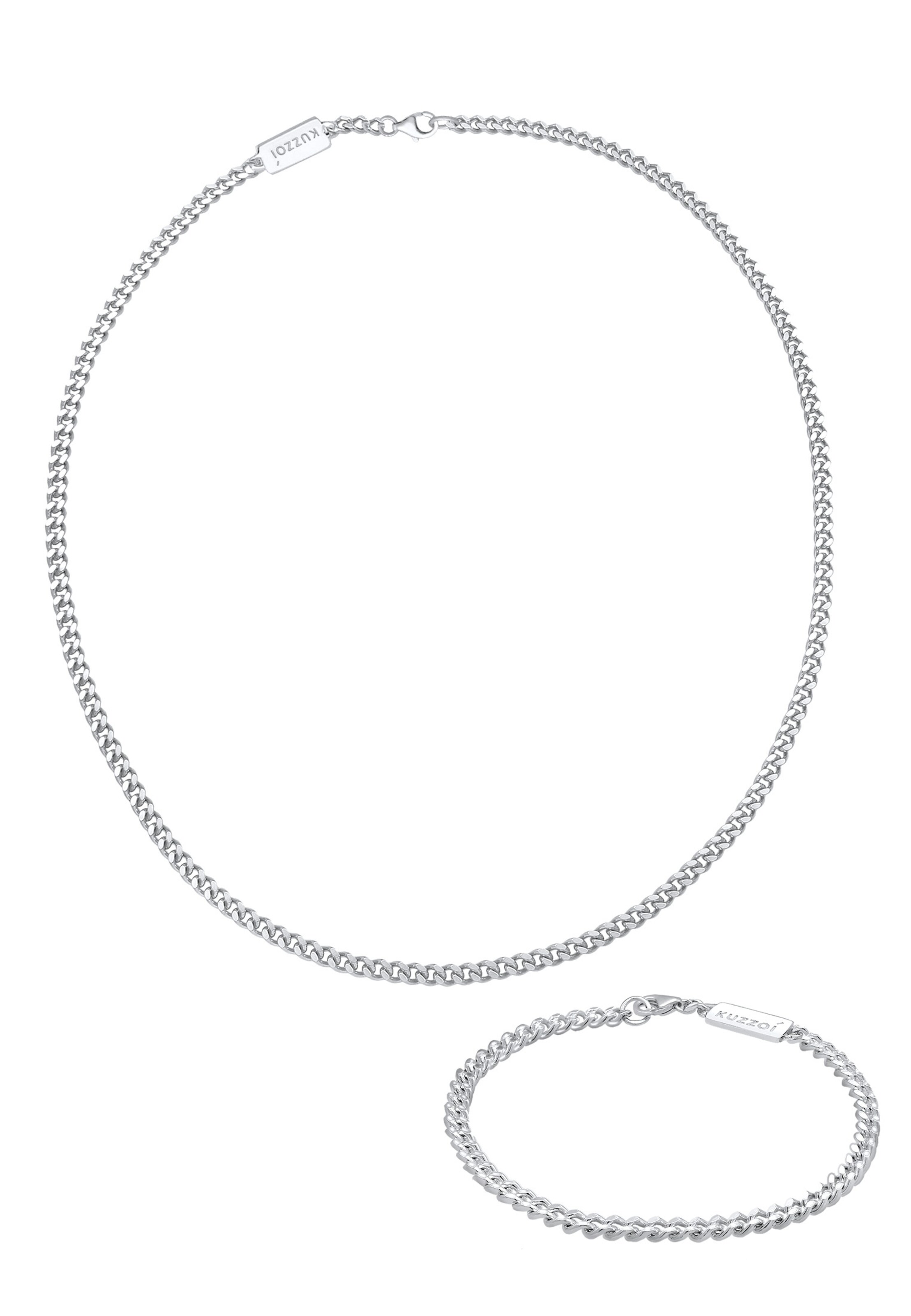 KUZZOI Jewelry Set in Silver: front