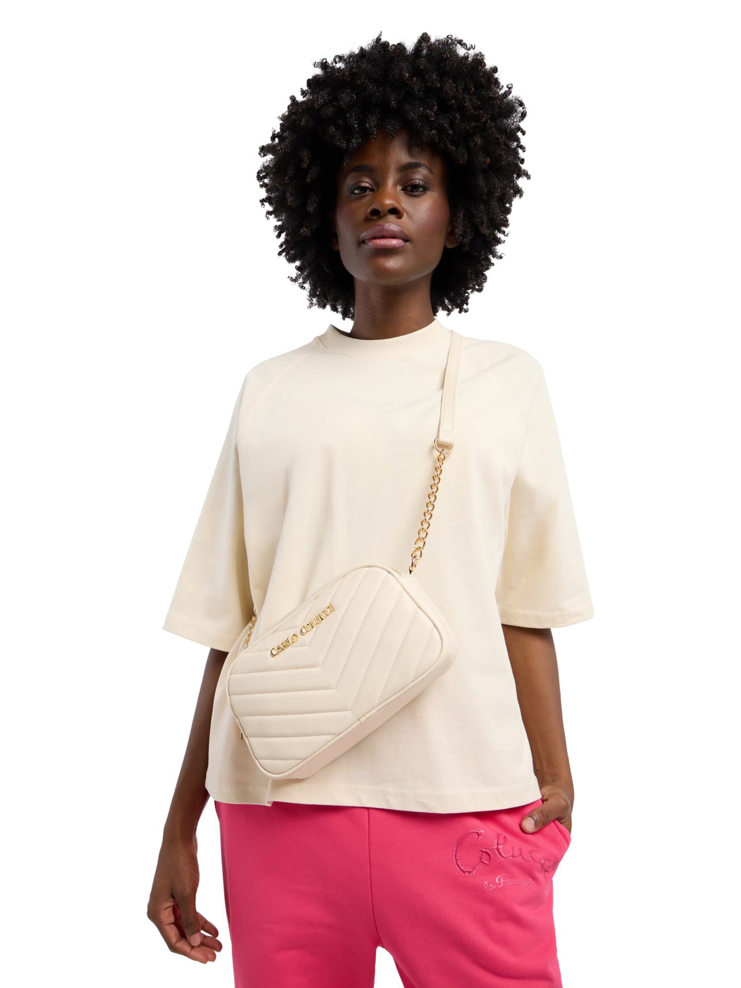 Sac à bandoulière 'Domaneggi' Carlo Colucci en beige : devant