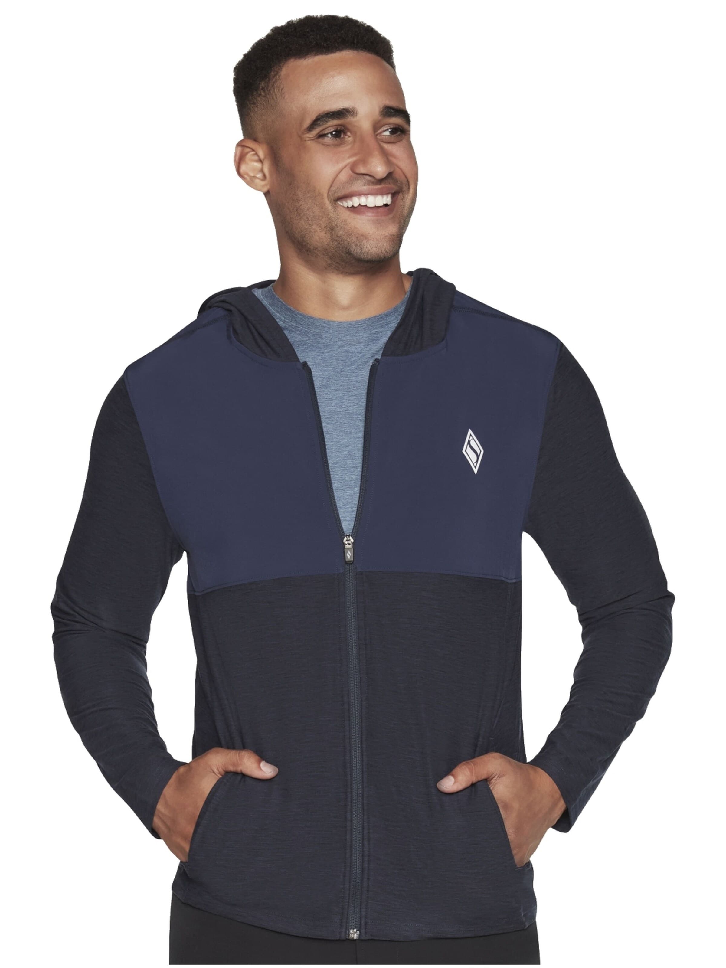 SKECHERS Sweatjacke 'Skechers Ultra Go Lite Full Zip Hoodie'‌‌‌‌‌‌ in Blau: Vorderseite