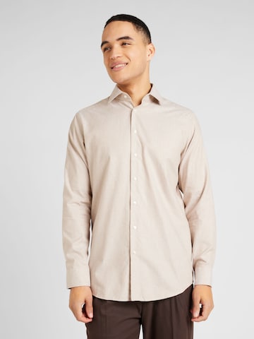 Coupe regular Chemise business SEIDENSTICKER en beige : devant