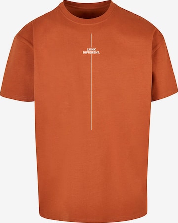 Merchcode Shirt 'Think Different' in Brown: front
