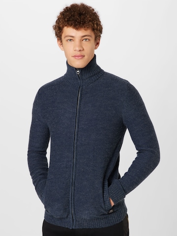 Petrol Industries Knit cardigan in Blue: front