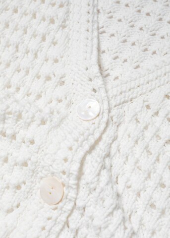 MANGO Плетена жилетка 'Santorin' в бяло