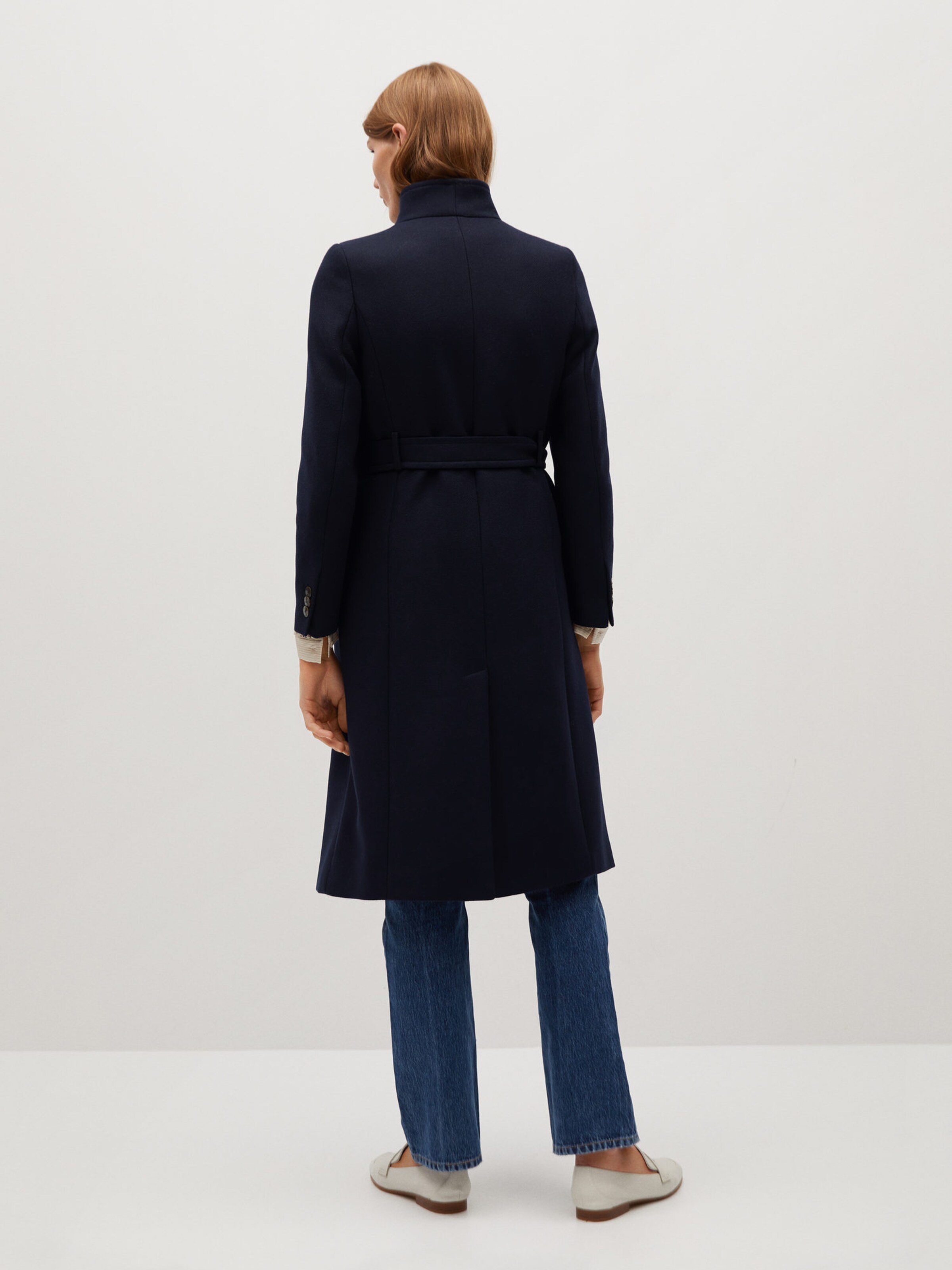 Manteau mi saison Luna 5 MANGO en Bleu Marine ABOUT YOU