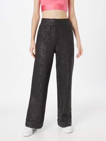 Wide Leg Pantalon de sport PUMA en noir : devant