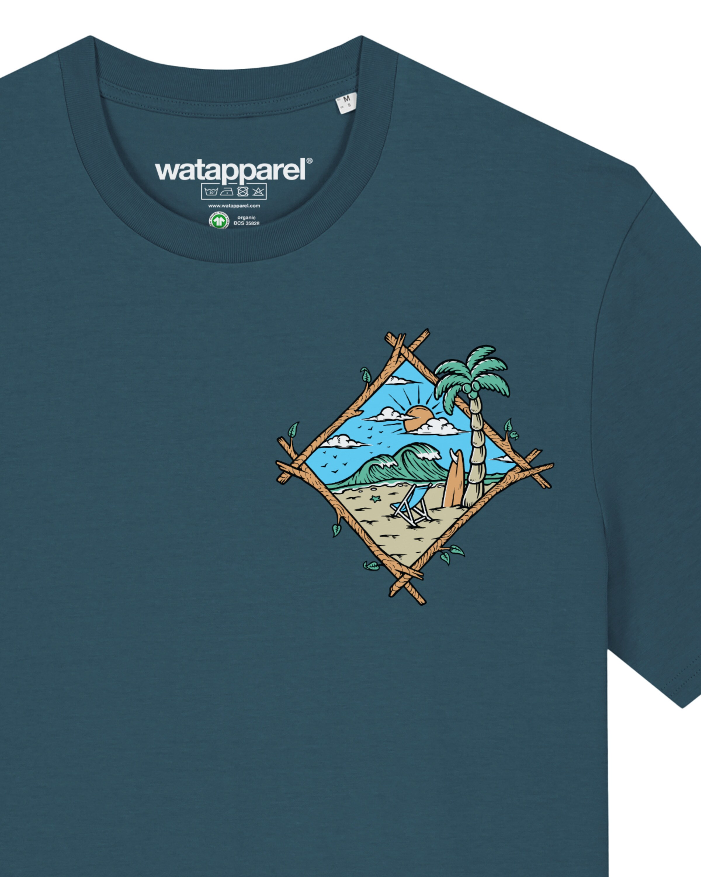 Maglietta ' Beach is calling ' di Watapparel in blu