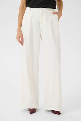 Cream Wide leg Trousers 'Bencon' in White: front