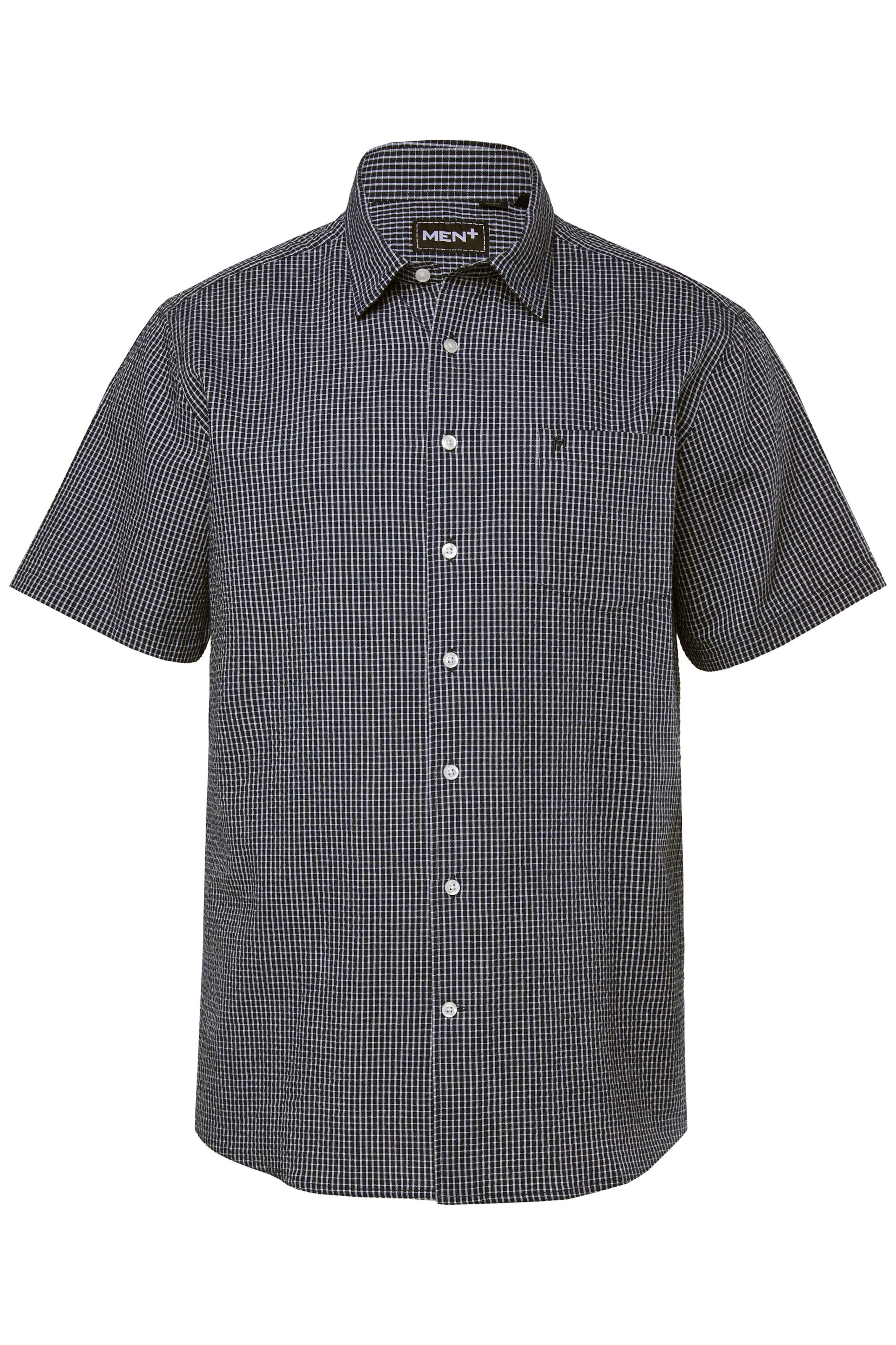 Men Plus Comfort fit Overhemd in Blauw: voorkant