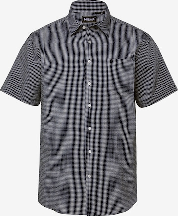 Men Plus Comfort fit Button Up Shirt in Blue: front