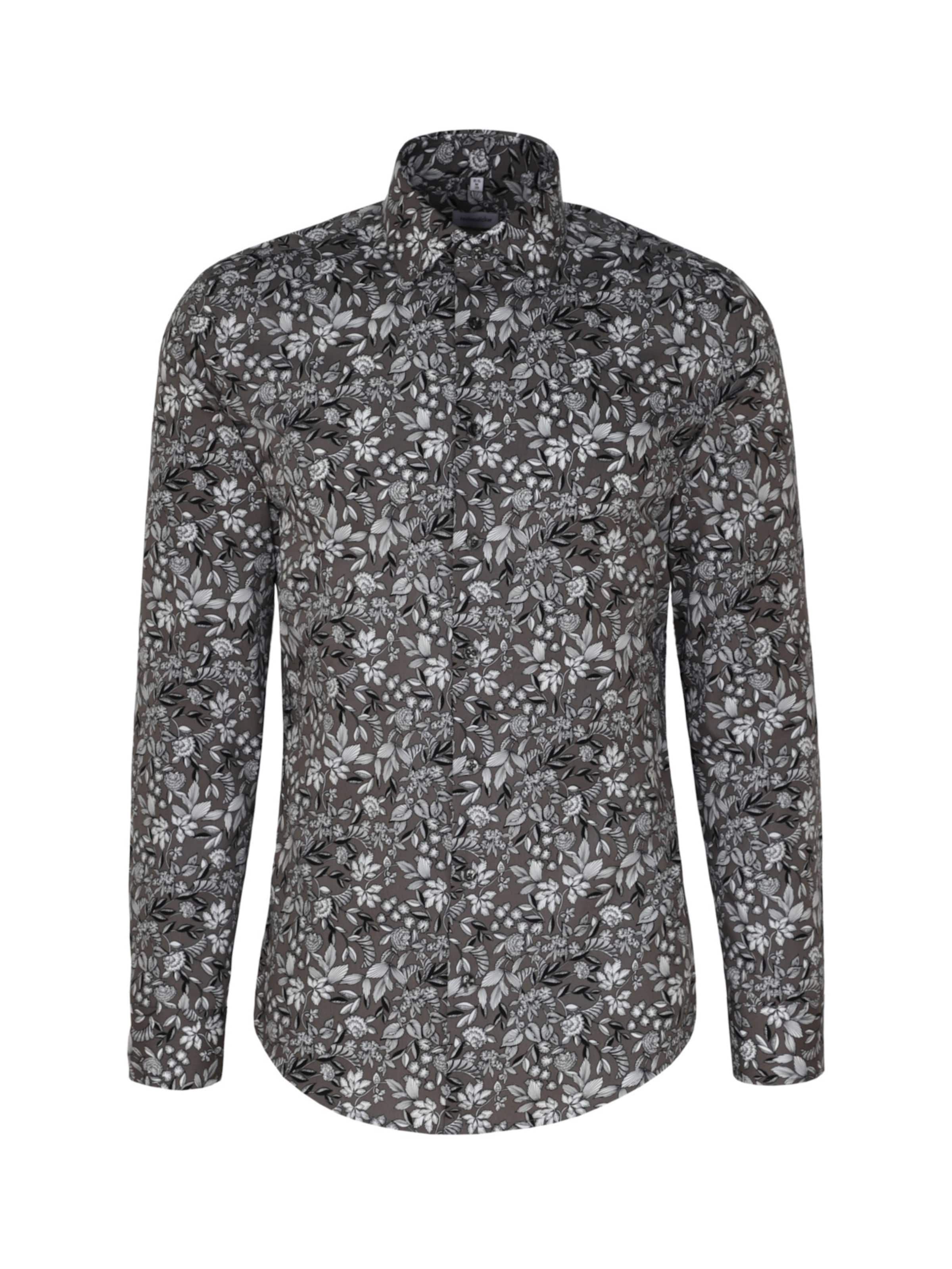 SEIDENSTICKER Slim fit Overhemd 'Shaped' in Grijs: voorkant